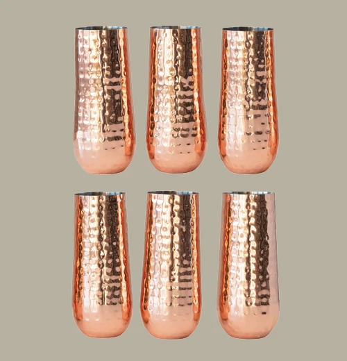 Stemless Champagne Flute, "Copper Finish" - Image 2