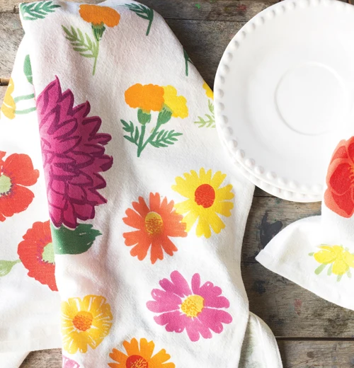Set of 3 Flowers of the Month Baker's Floursack Dish Towels - Image 2