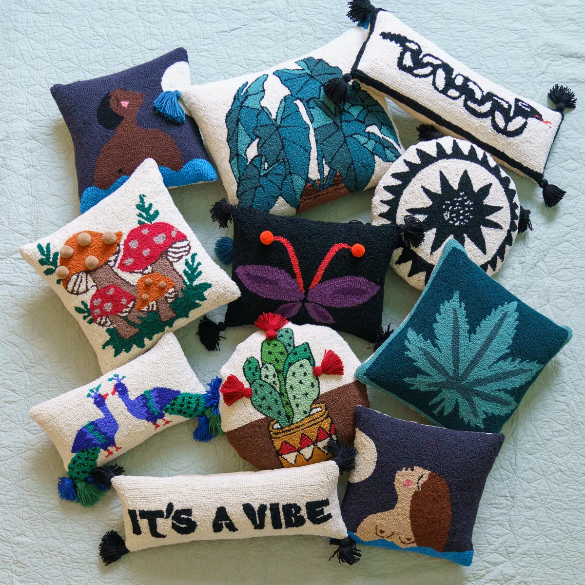Shroomy Pom Pom Hook Pillow by Justina Blakeney - Image 4