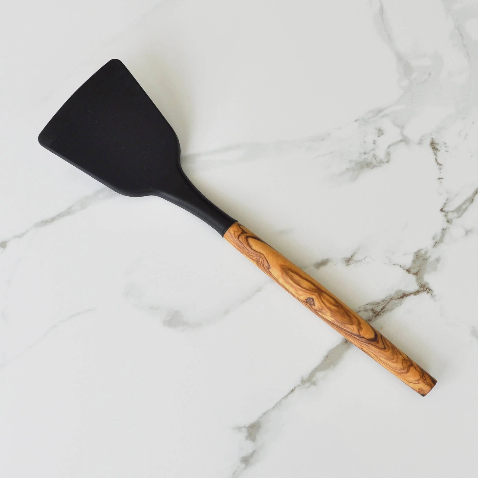 Silicone Turner with Olive Wood Handle - 12" - Image 2