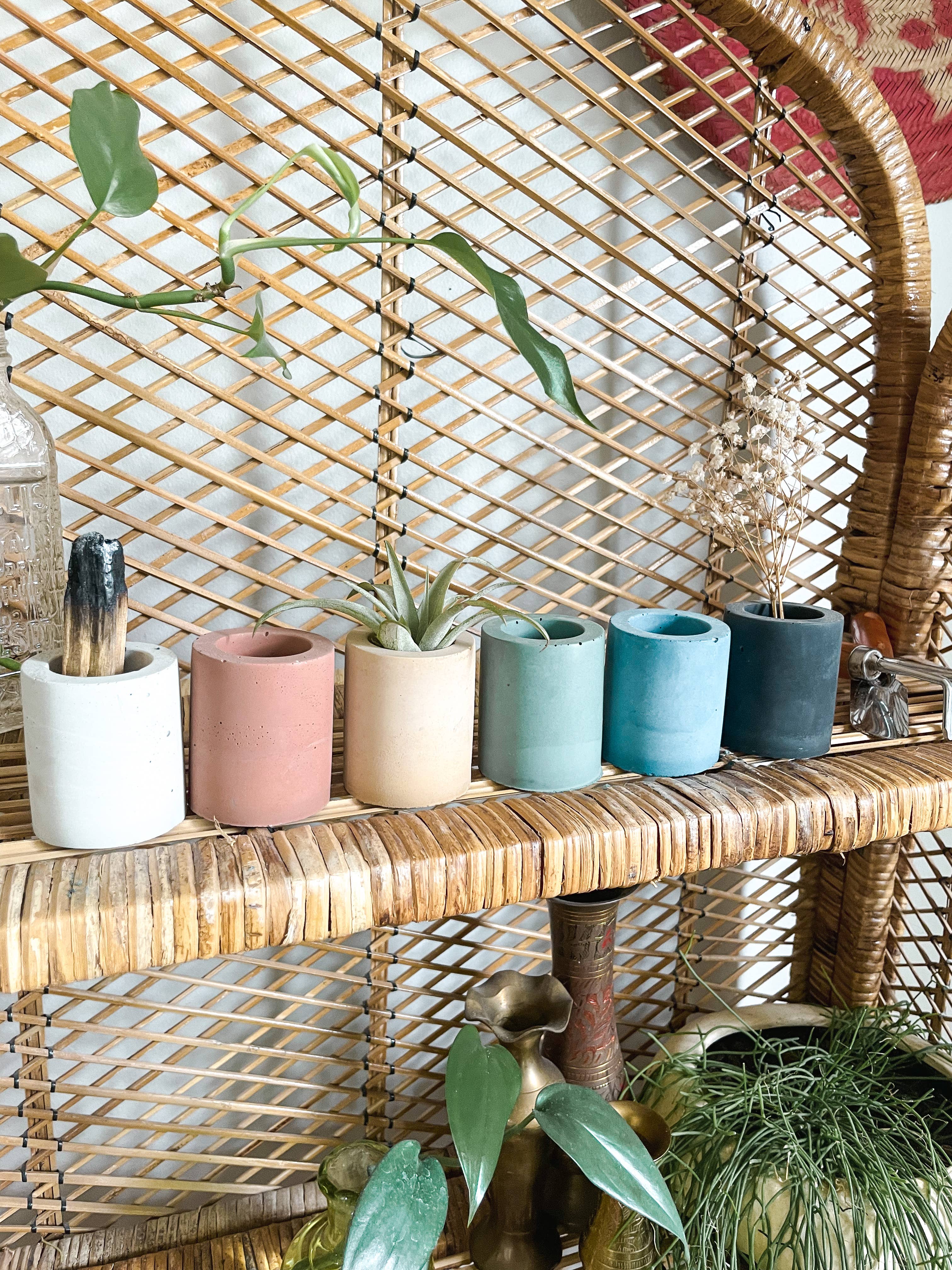 Solid Cement Air Plant Holder: Blue Jean - Image 2