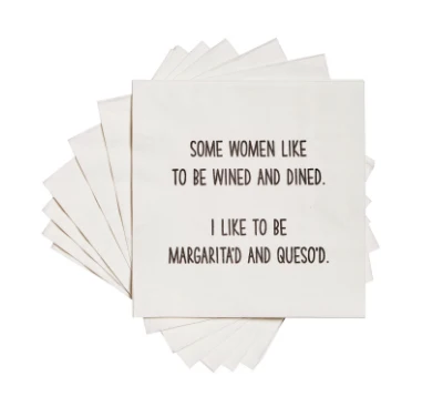 "Some Women Like to be Wined and Dined" Cocktail Napkins - Image 2