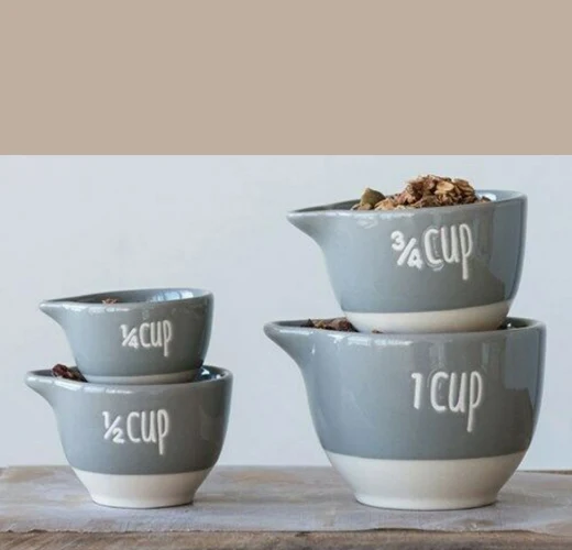 Stoneware Measuring Cups "Grey" - Image 2