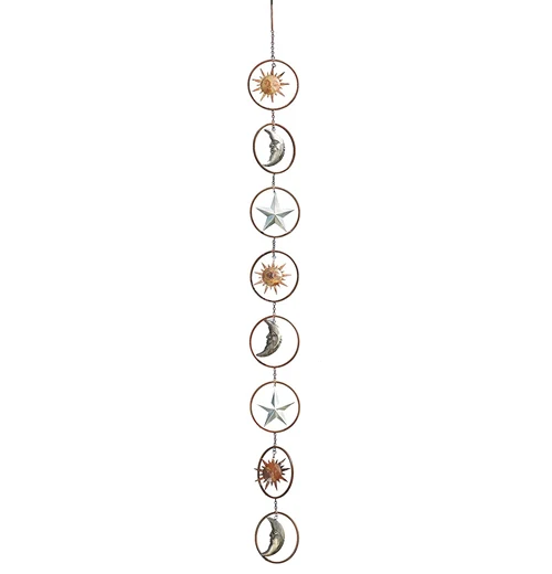 Sun, Moon, and Star Garden Ornament