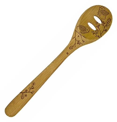 "Woodland" Solid Beechwood Slotted Spoon