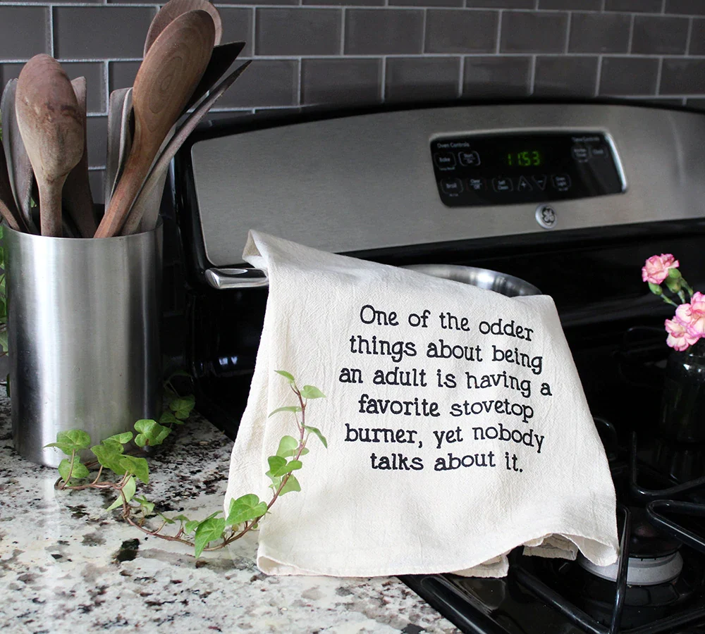 "Favorite Stovetop Burner" Tea Towel - Image 2