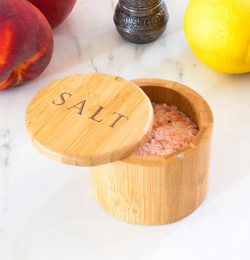 Salt Box with Engraved Magnetic Swivel Lid - Image 3