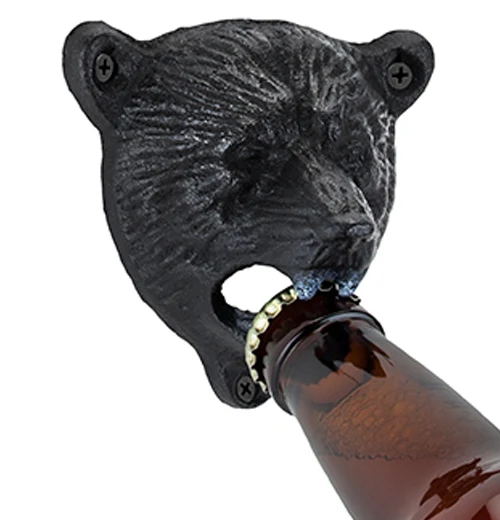 "Cast Iron Bear" Wall Mounted Bottle Opener - Image 3
