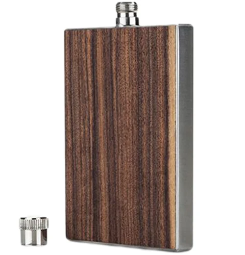 "Admiral" Wood-Paneled Flask - Image 2