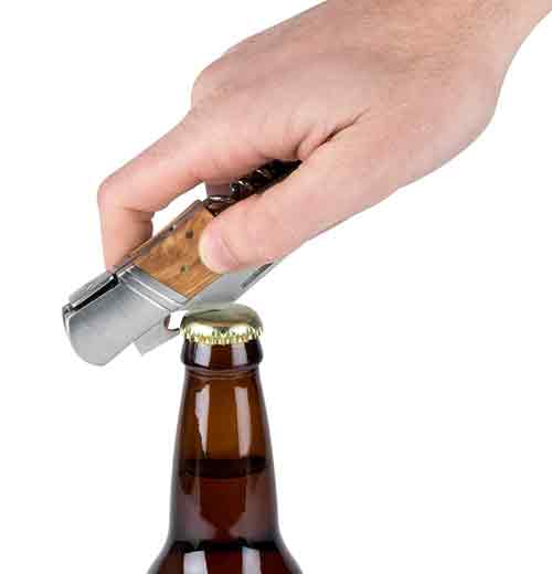 "Olive Wood and Stainless" Corkscrew Knife - Image 2