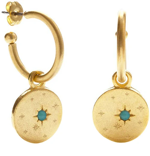 Turquoise Estrella Hoops
