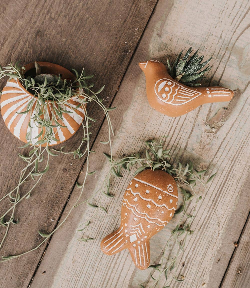 Vasanta Bird Hanging Wall Planter - Terracotta - Image 2