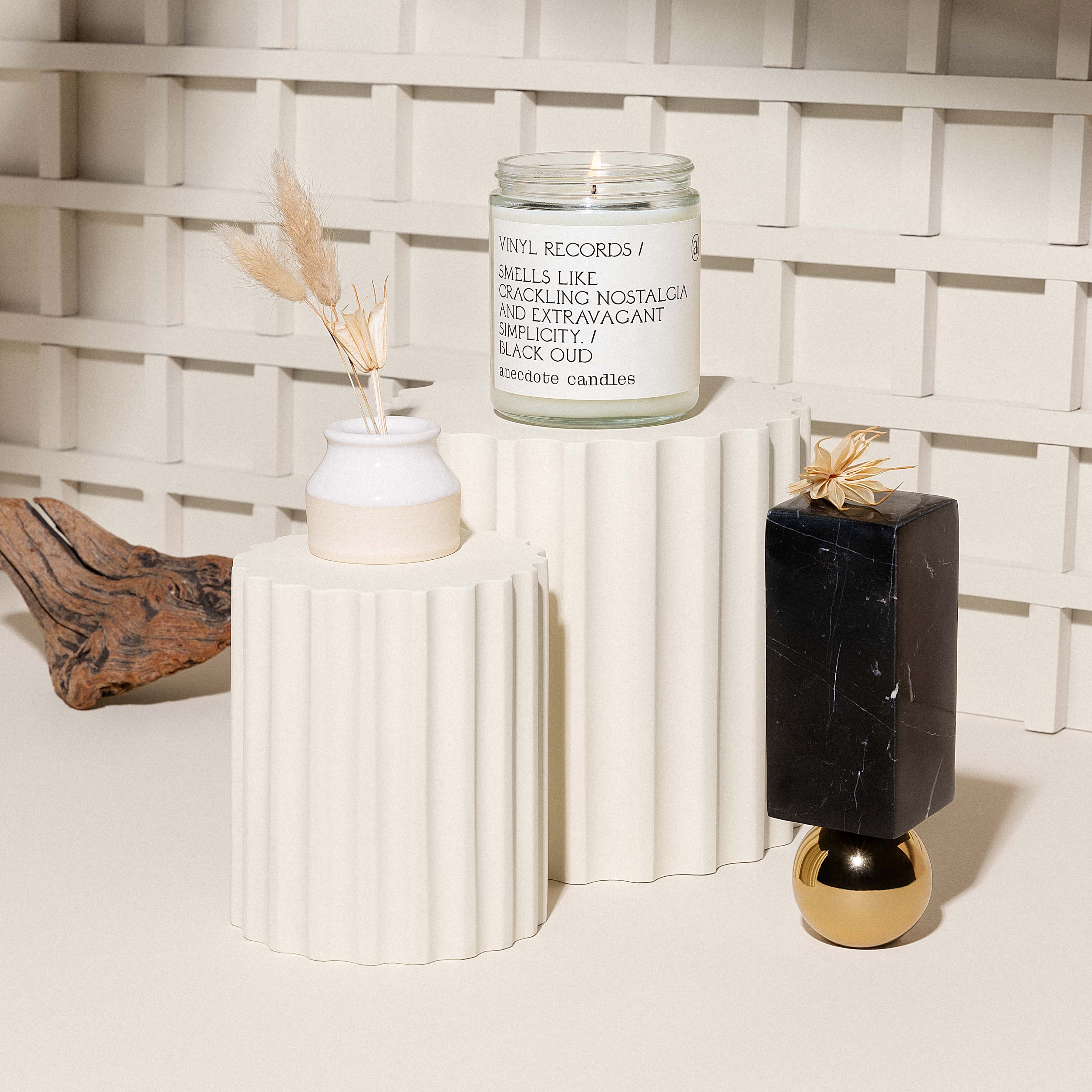 Vinyl Records (Black Oud) Candle: 7.8 oz Glass Jar - Image 6