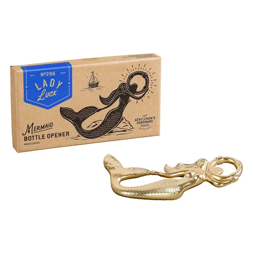 Bottle Opener, Brass-Coated "Mermaid" - Image 2