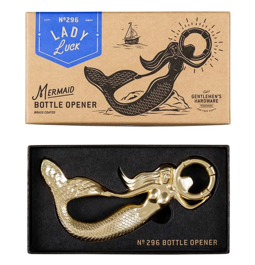 Bottle Opener, Brass-Coated "Mermaid" - Image 3