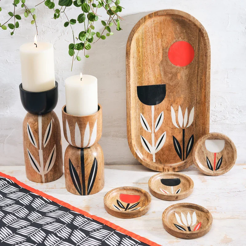 Wood Pillar Candle Holder - Image 4